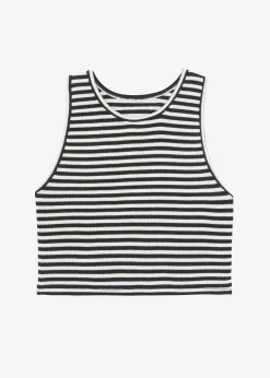 The Frankie Shop Martina Knit Tank Top Black Stripe Hot
