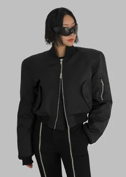 The Frankie Shop Mati Cropped Padded Bomber Black Outlet