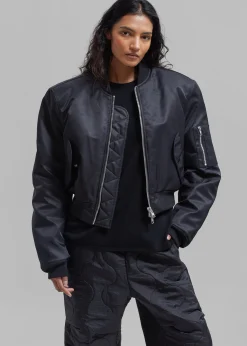 The Frankie Shop Mati Cropped Padded Bomber Black Outlet