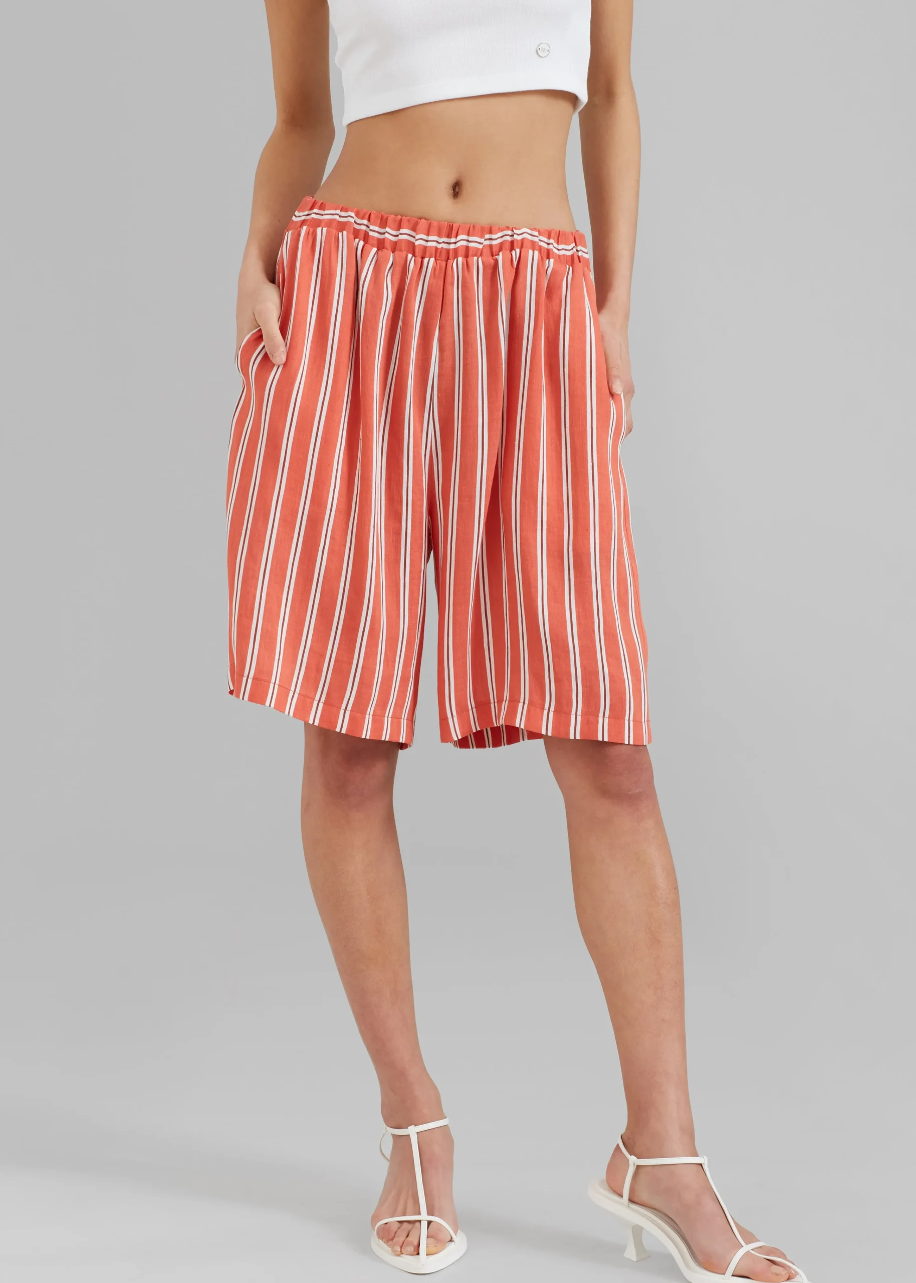 The Frankie Shop Matin Isola Pull On Short Red Stripe New