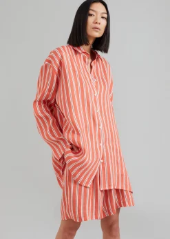 The Frankie Shop Matin Isola Stripe Shirt Red Stripe Hot