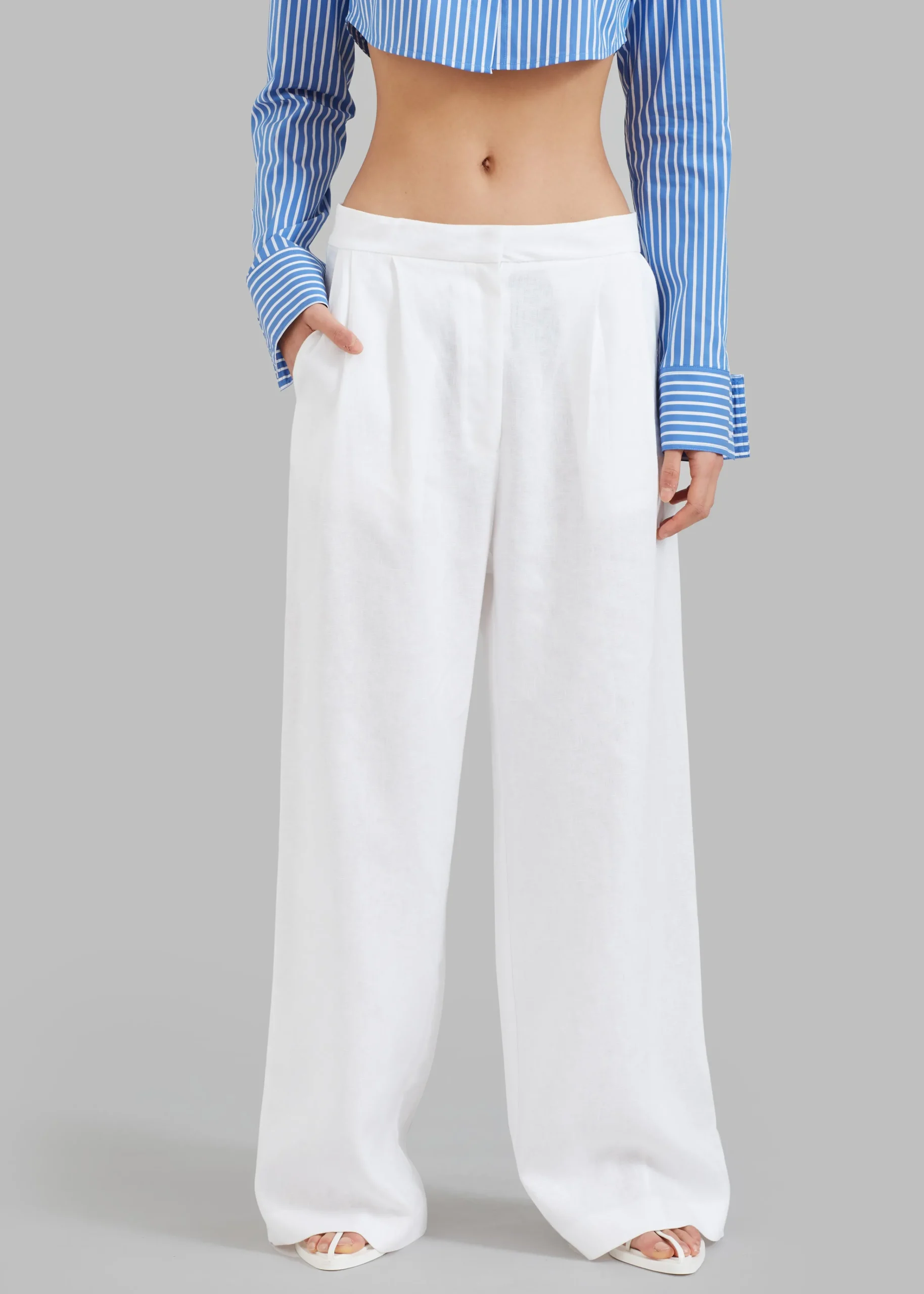 The Frankie Shop Matin Tailored Wide Leg Pant Natural Online