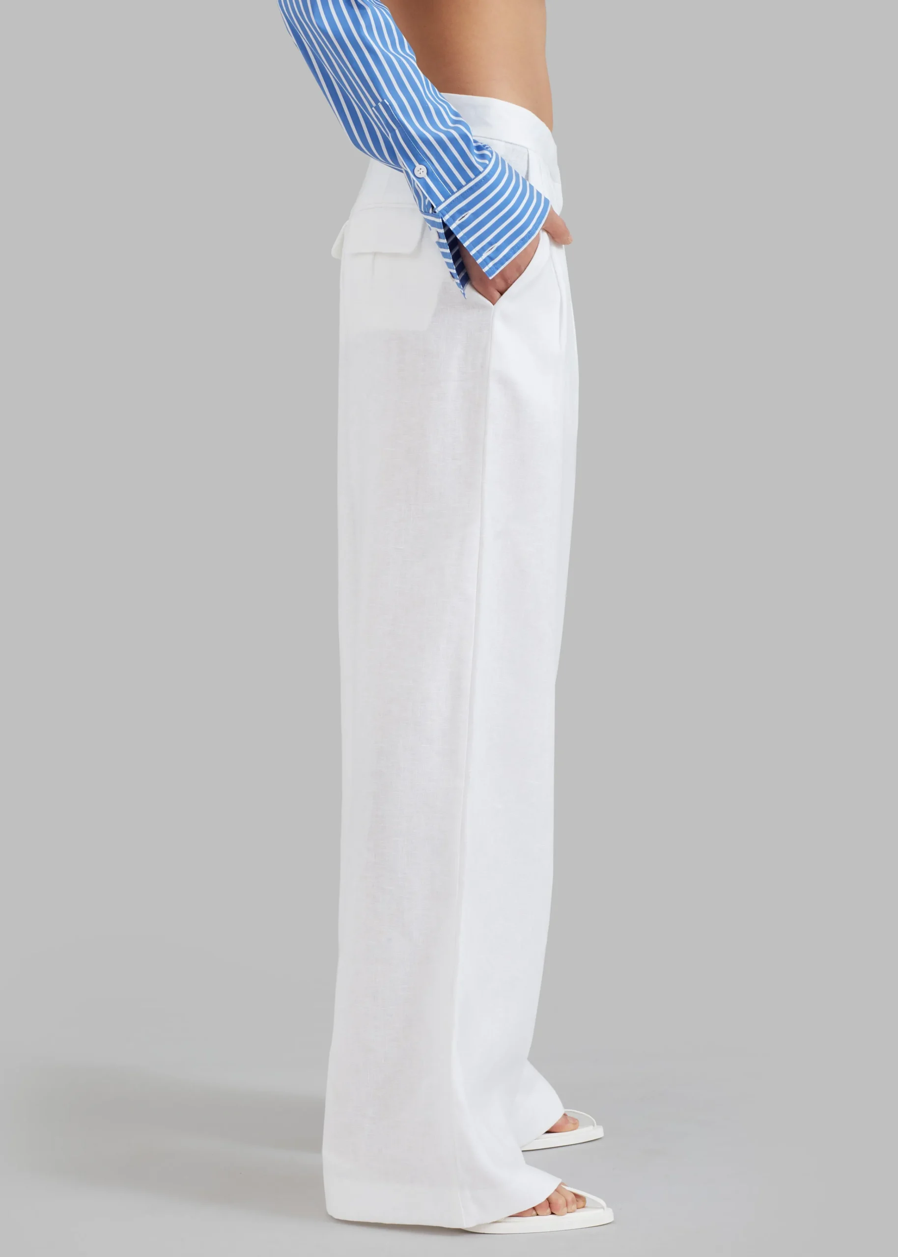 The Frankie Shop Matin Tailored Wide Leg Pant Natural Online