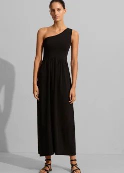 The Frankie Shop Matteau Asymmetric Knit Dress Black Discount