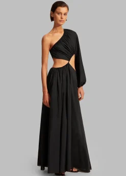 The Frankie Shop Matteau Asymmetric Wave Dress Black Discount