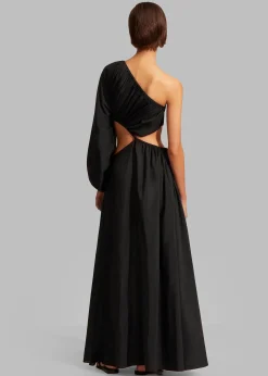 The Frankie Shop Matteau Asymmetric Wave Dress Black Discount