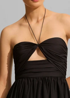 The Frankie Shop Matteau Bandeau Rouched Sundress Black Best