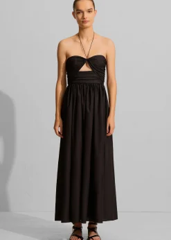 The Frankie Shop Matteau Bandeau Rouched Sundress Black Best