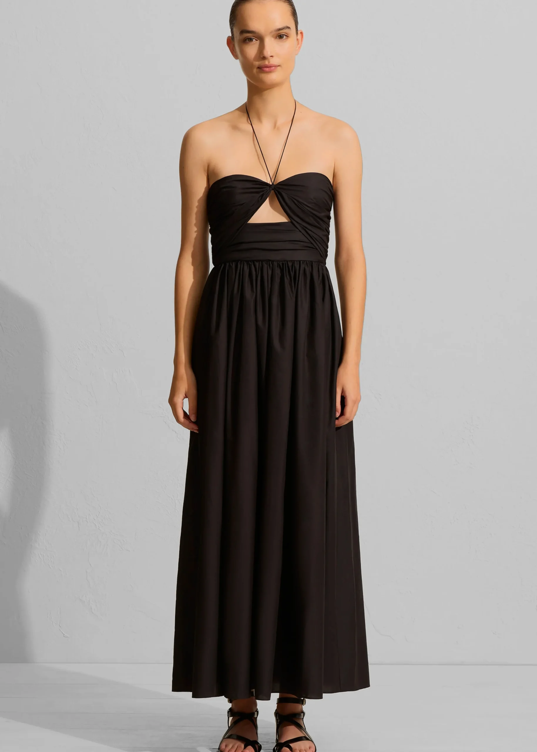 The Frankie Shop Matteau Bandeau Rouched Sundress Black Best
