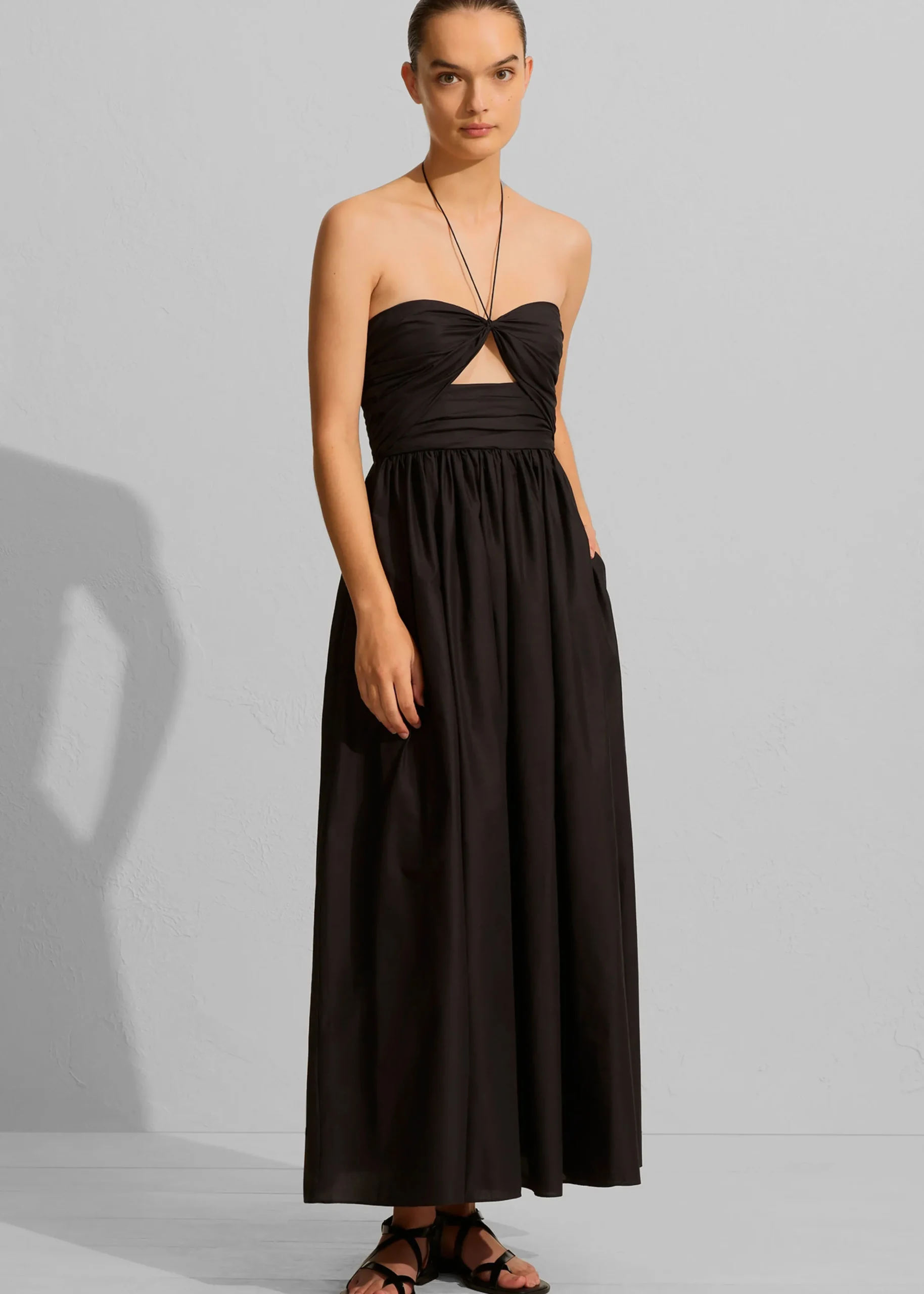The Frankie Shop Matteau Bandeau Rouched Sundress Black Best