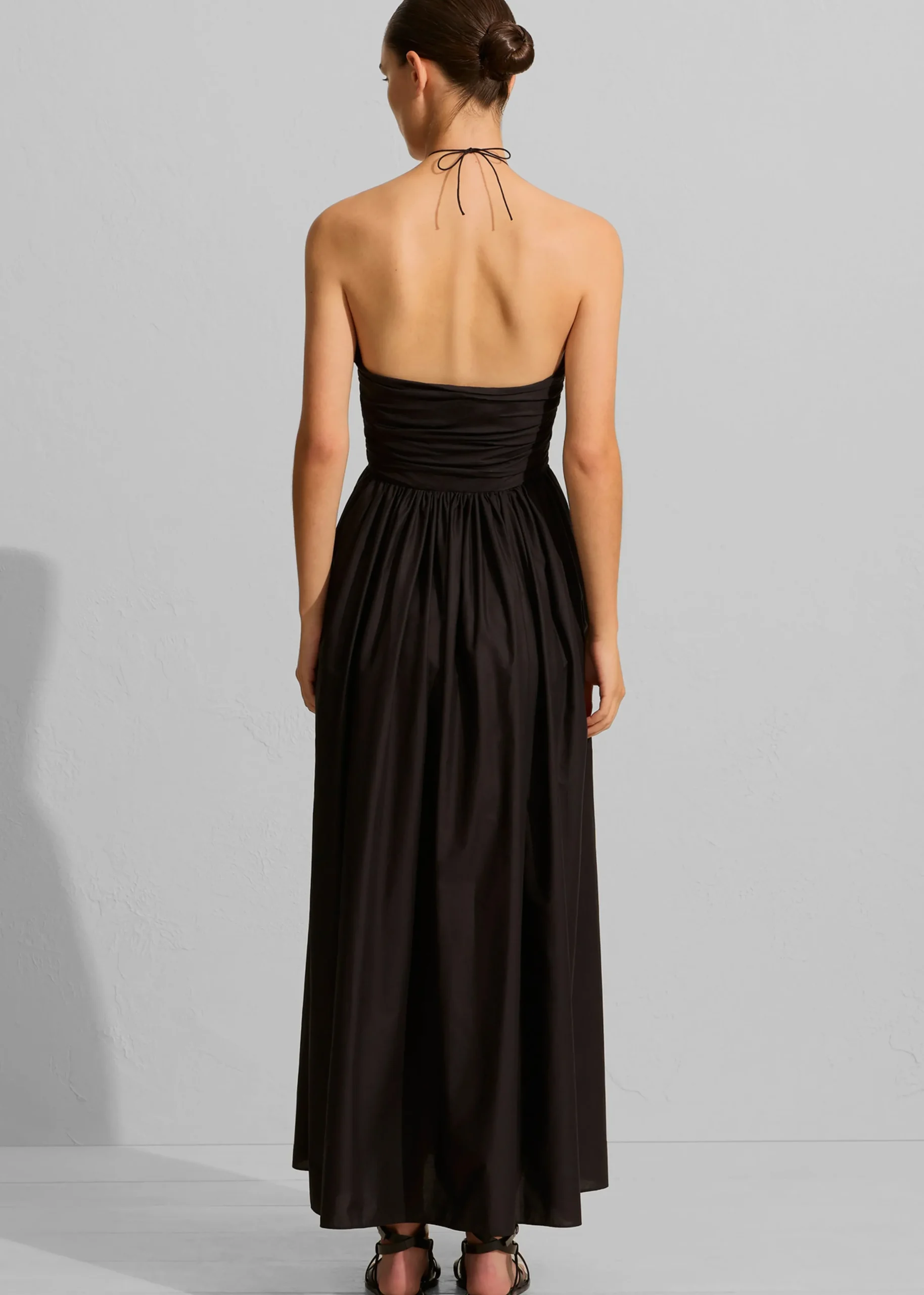 The Frankie Shop Matteau Bandeau Rouched Sundress Black Best