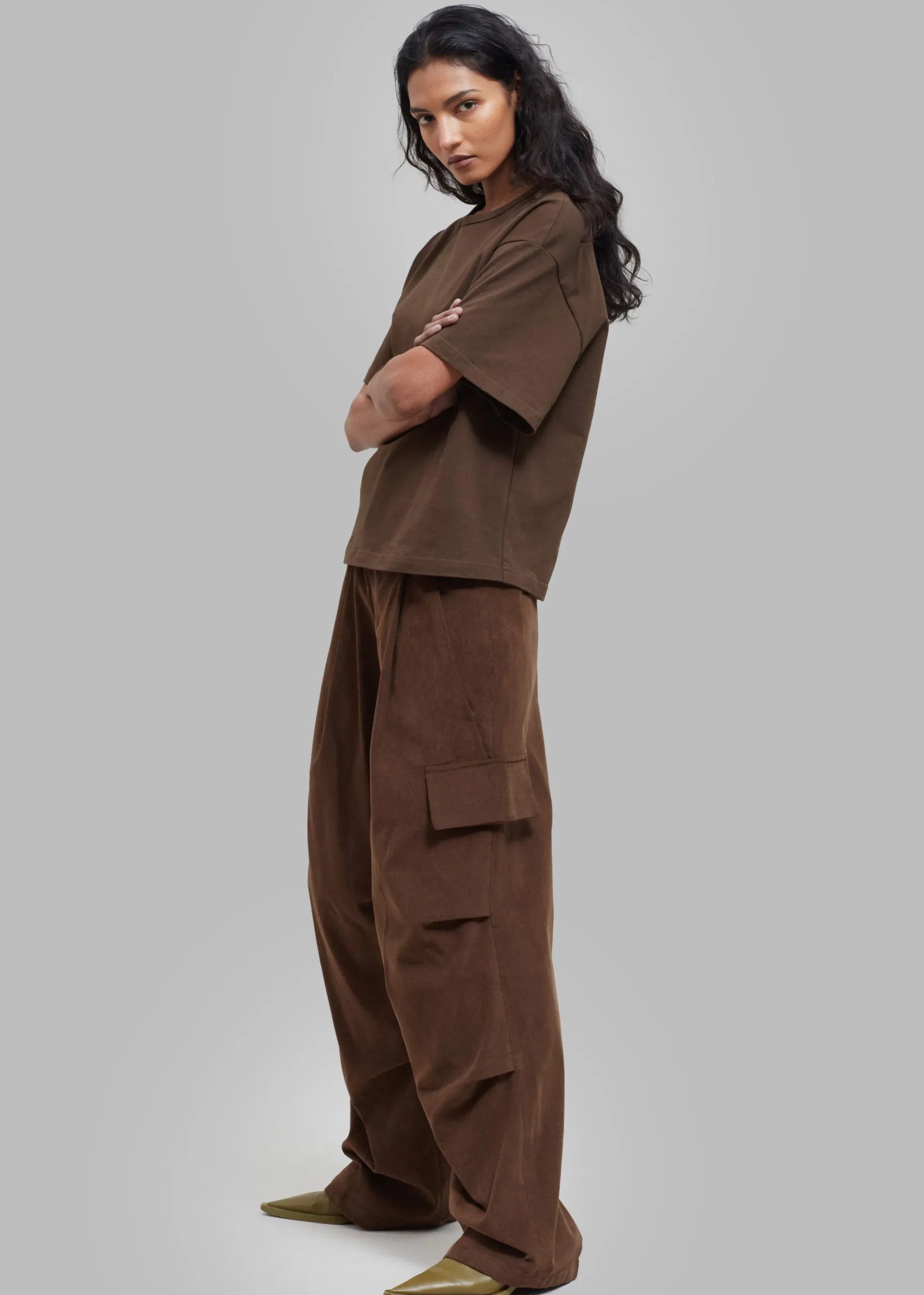 The Frankie Shop Matteau Circle Back Tee Cacao New