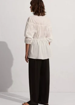 The Frankie Shop Matteau Embroidered Drawcord Tunic White Sale