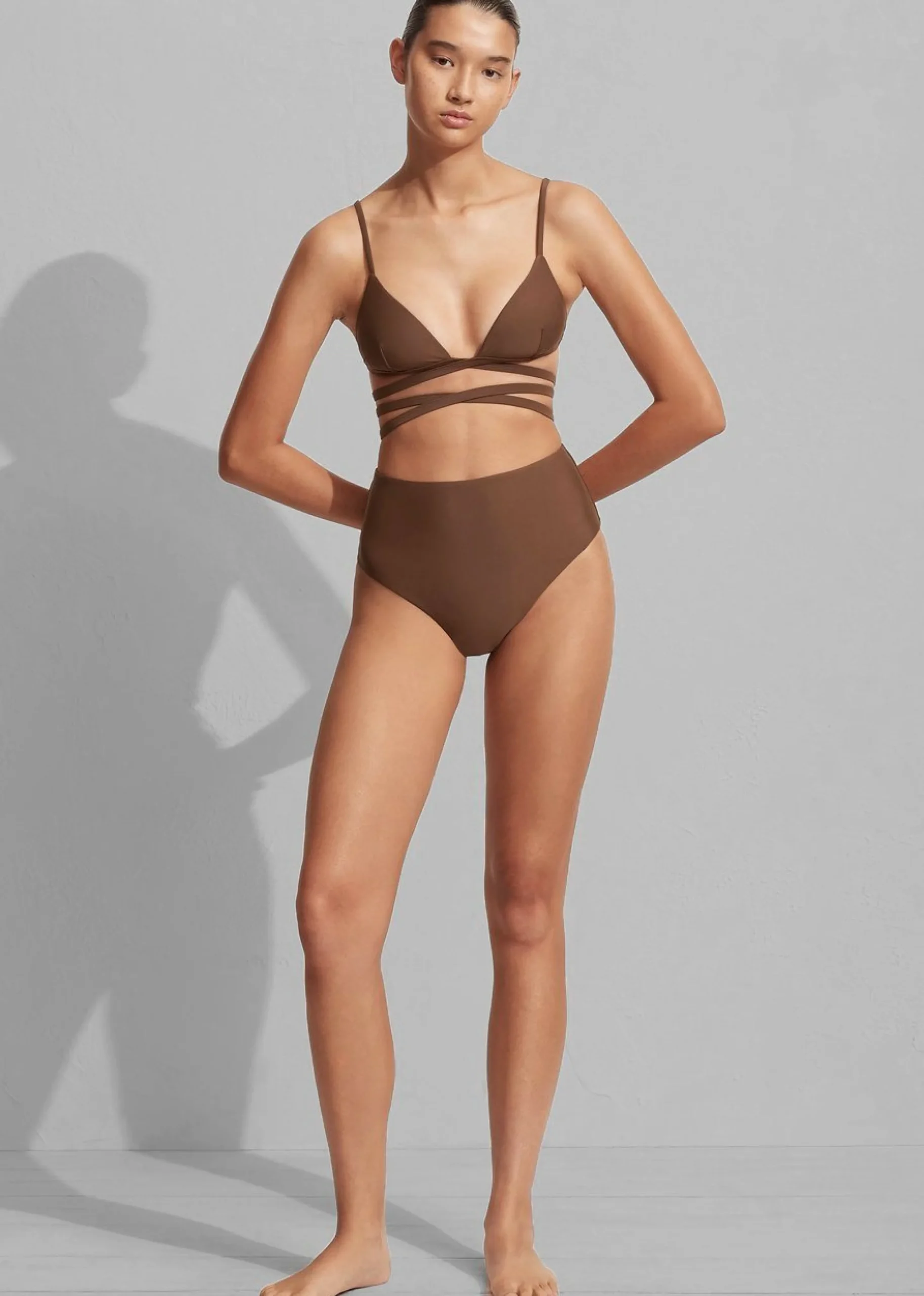 The Frankie Shop Matteau High Waist Bikini Brief Pecan Best