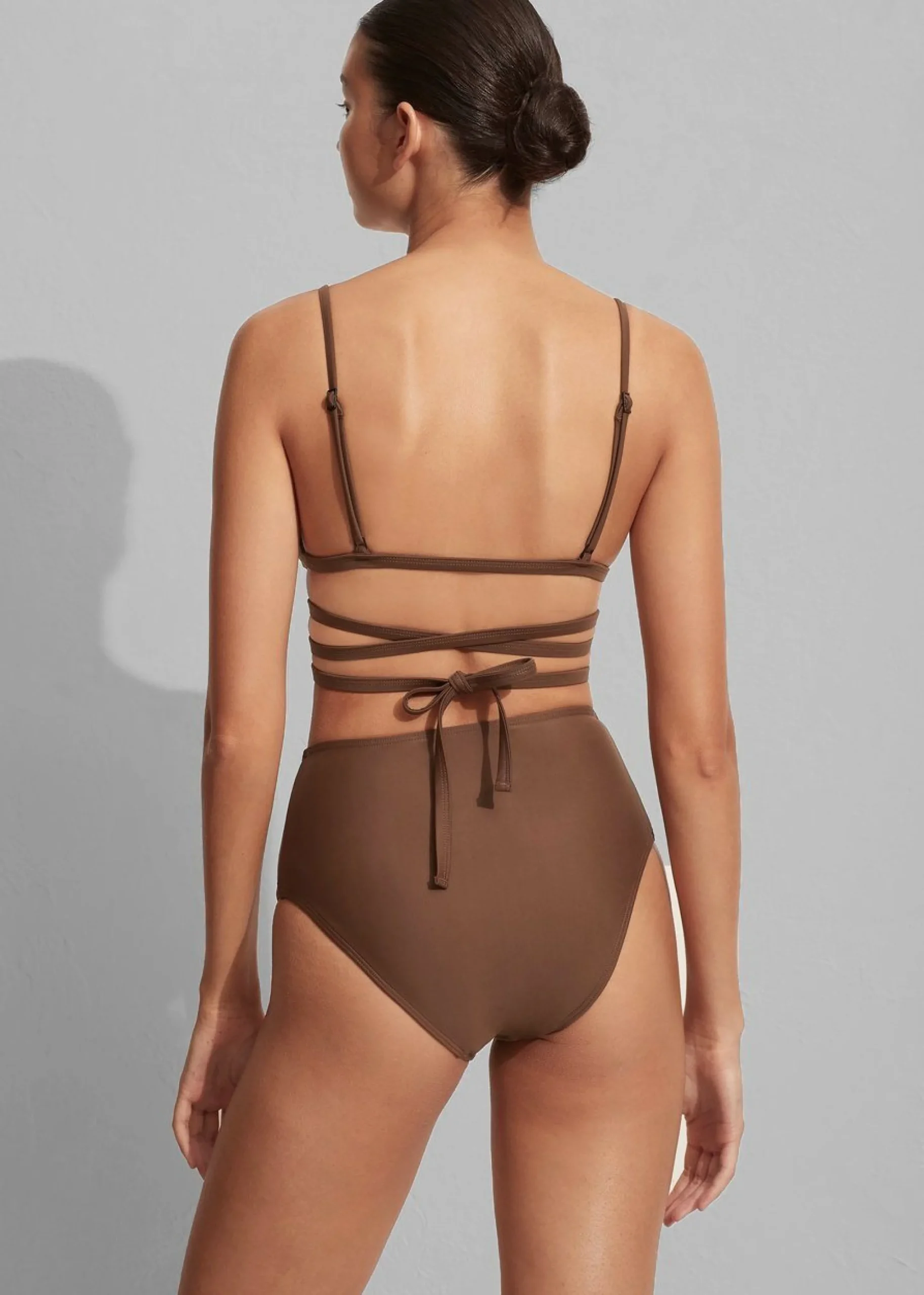 The Frankie Shop Matteau High Waist Bikini Brief Pecan Best