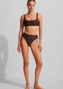 The Frankie Shop Matteau Nineties High Waist Bikini Brief Carob Clearance