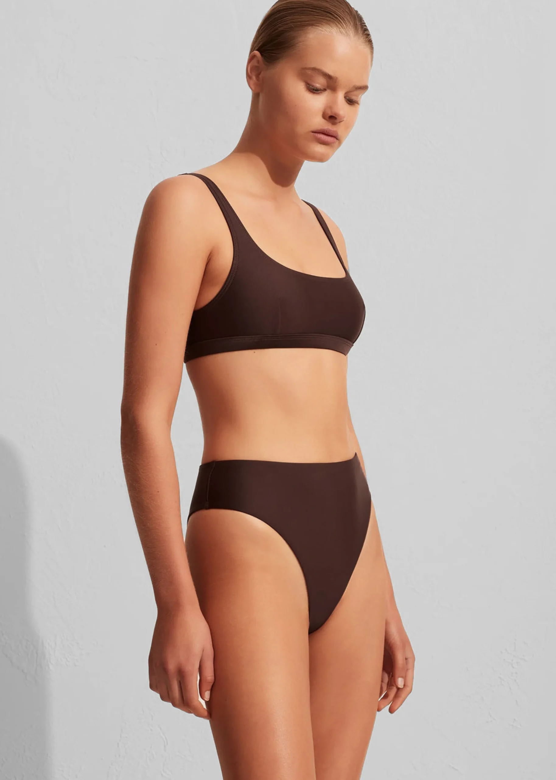 The Frankie Shop Matteau Nineties High Waist Bikini Brief Carob Clearance