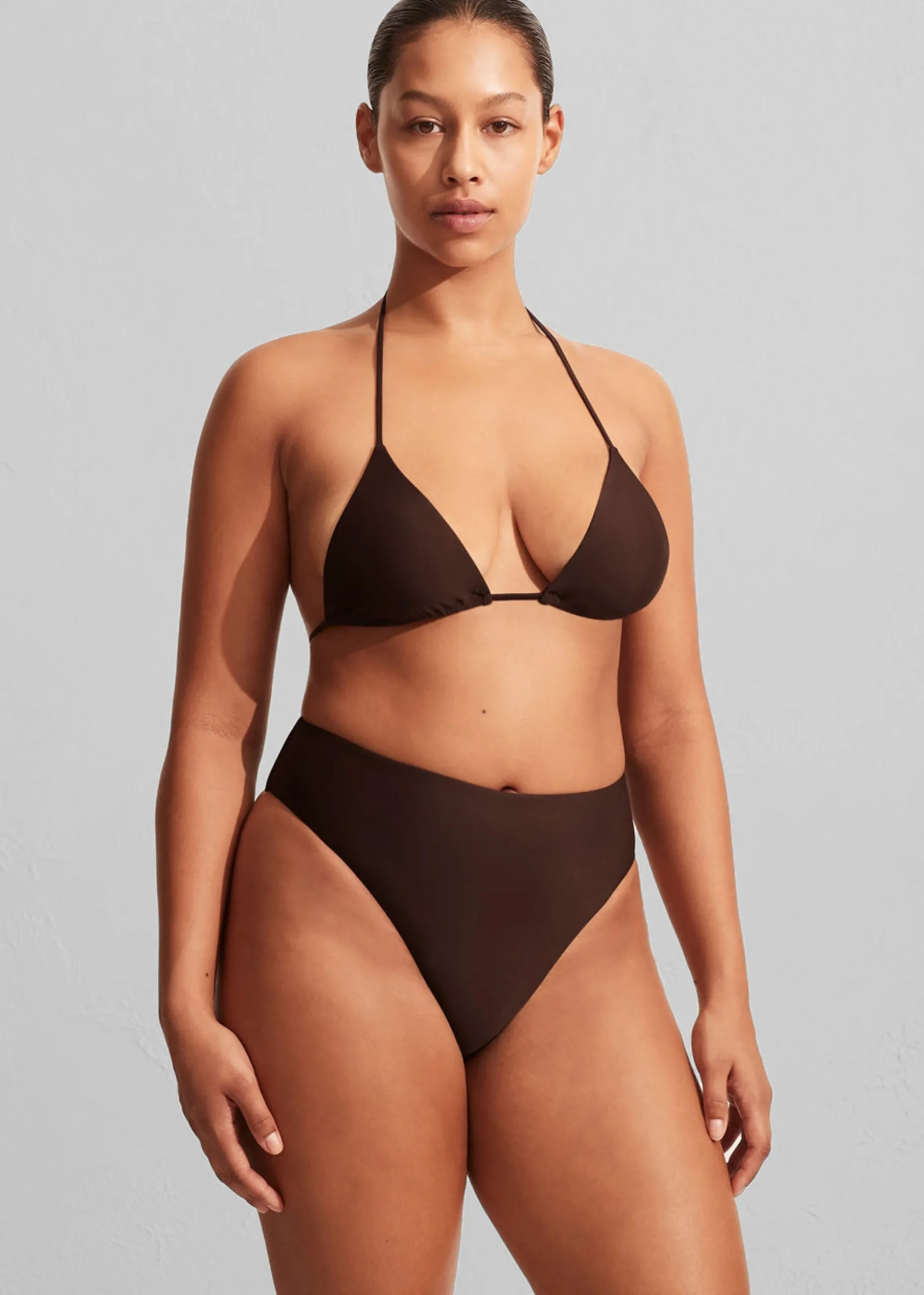 The Frankie Shop Matteau Nineties High Waist Bikini Brief Carob Clearance