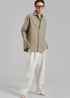 The Frankie Shop Matteau Relaxed Shirt Taupe Sale