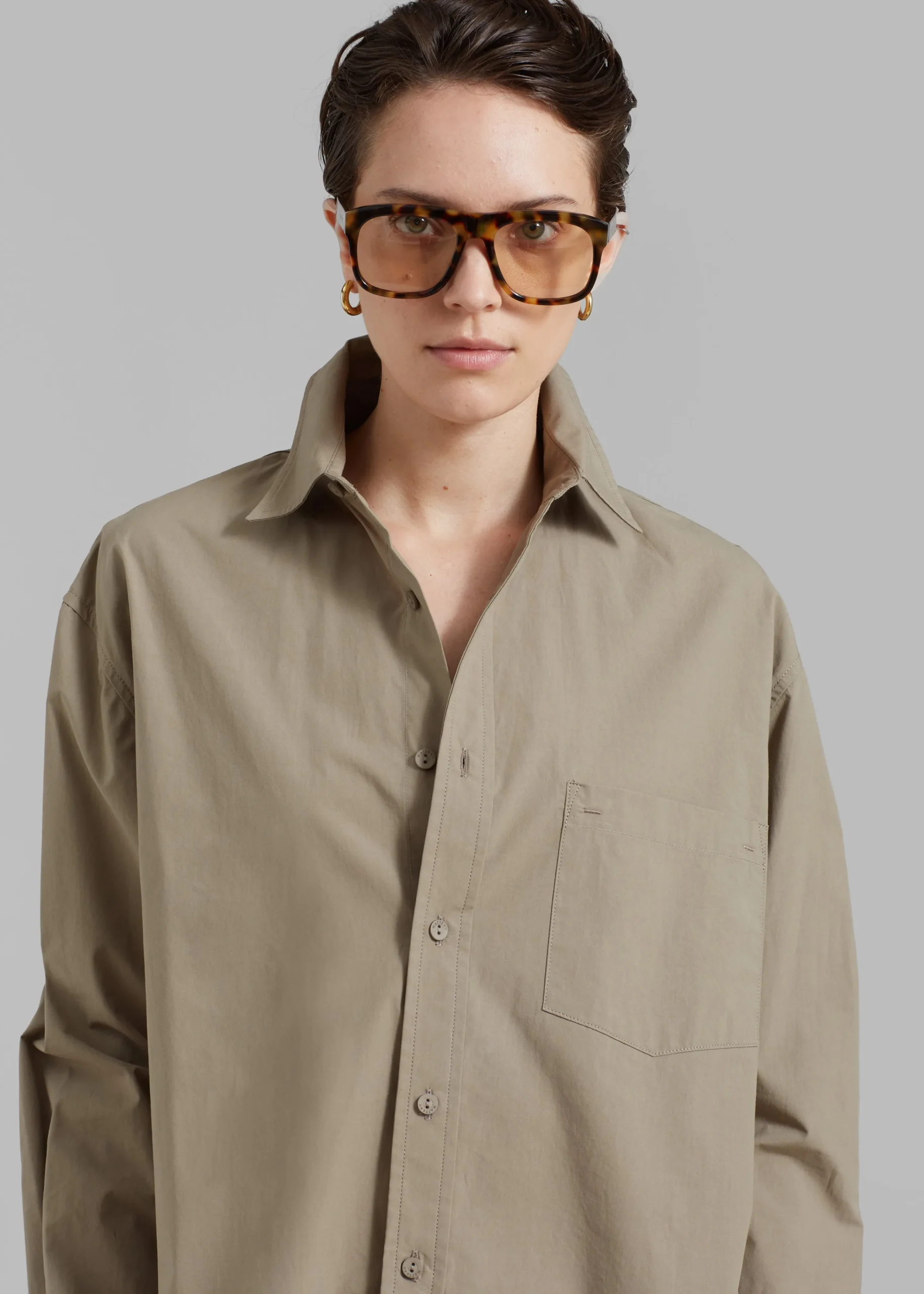 The Frankie Shop Matteau Relaxed Shirt Taupe Sale