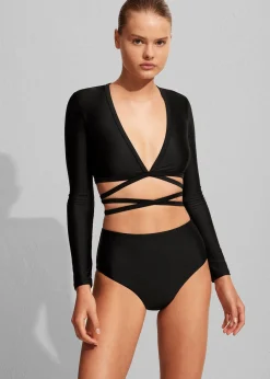 The Frankie Shop Matteau Wrap Sun Top Black Discount