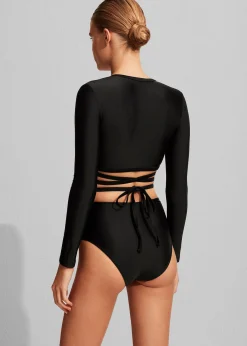 The Frankie Shop Matteau Wrap Sun Top Black Discount