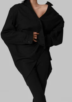 The Frankie Shop Mayim Oversized Shirt Black Discount