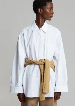 The Frankie Shop Mayim Oversized Shirt White New