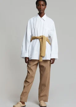 The Frankie Shop Mayim Oversized Shirt White New