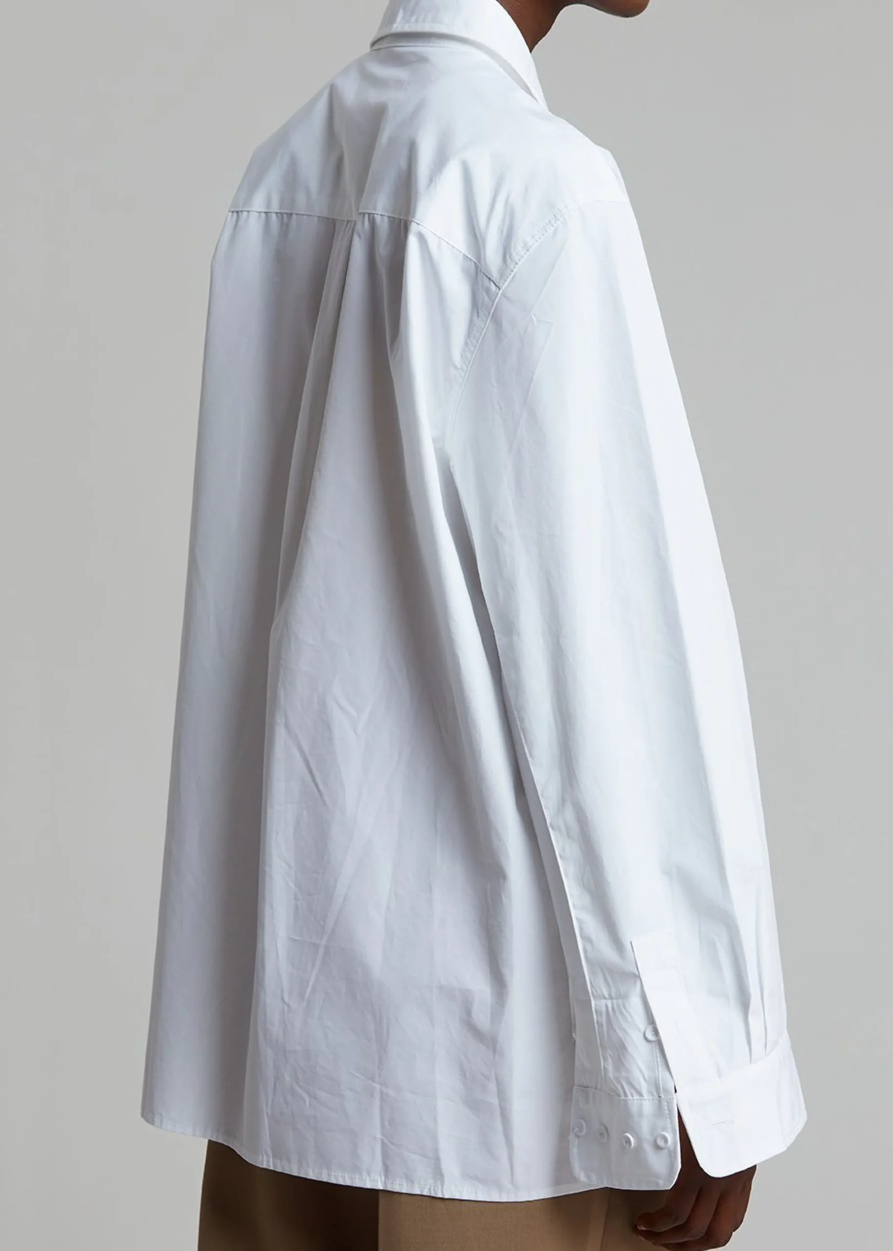The Frankie Shop Mayim Oversized Shirt White New