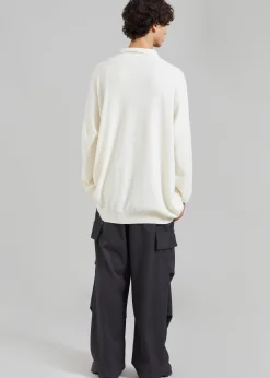 The Frankie Shop Meriel Polo Sweater Cream Best
