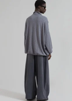 The Frankie Shop Meriel Polo Sweater Grey Outlet