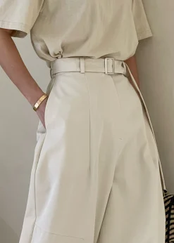 The Frankie Shop Mia Belted Pants Beige