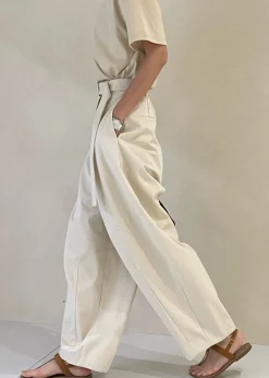 The Frankie Shop Mia Belted Pants Beige