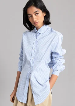 The Frankie Shop Mina Shirt Blue Stripe Hot
