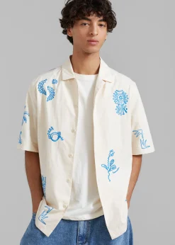 The Frankie Shop Nanushka Bodil Camp Shirt Creme Hot