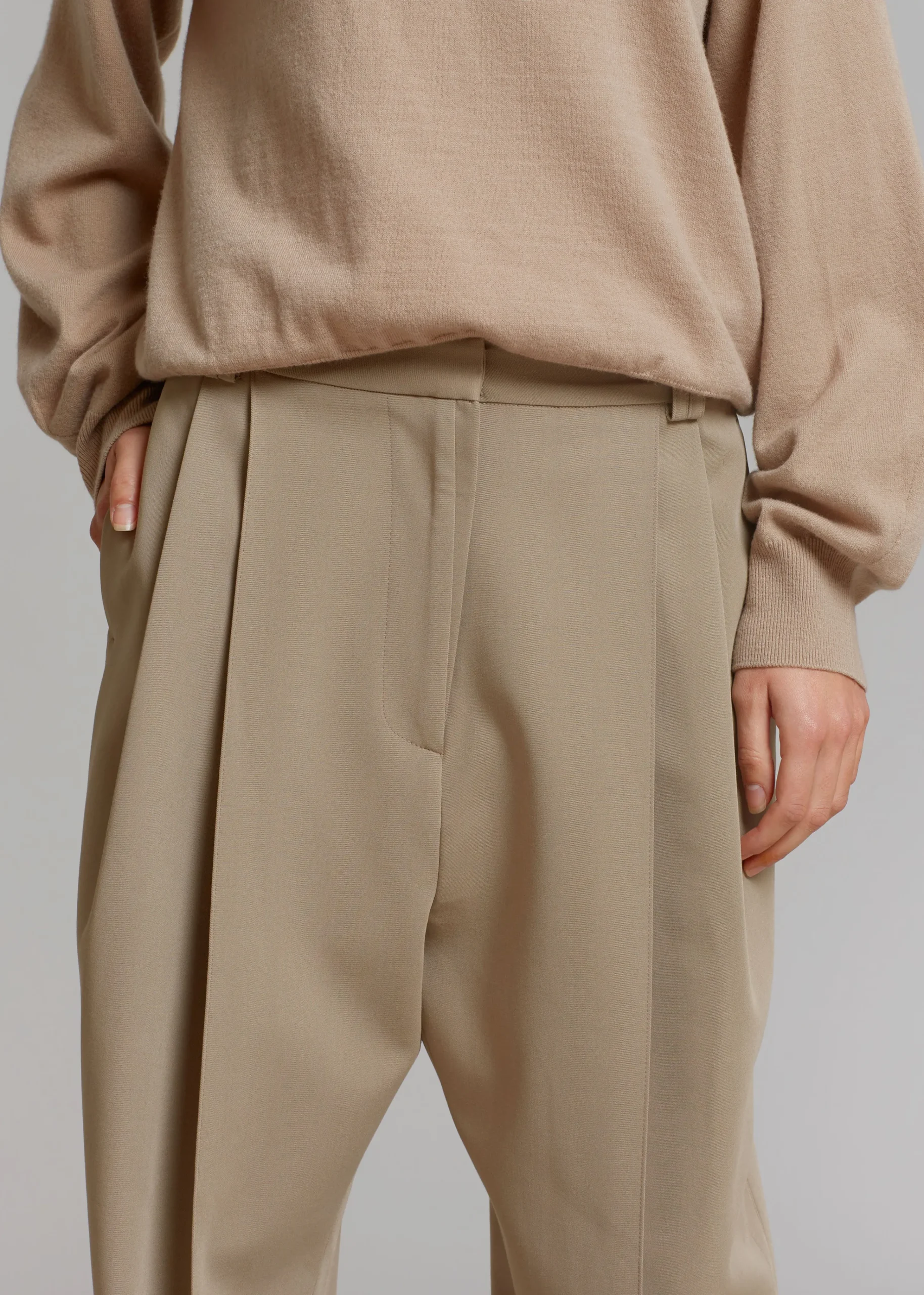 The Frankie Shop Naomie String Pants Latte Clearance
