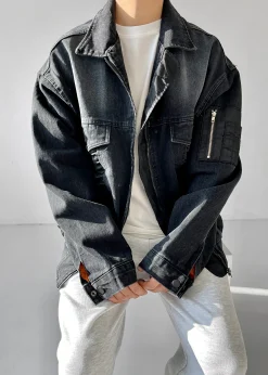 The Frankie Shop Nash Denim Jacket Black Hot