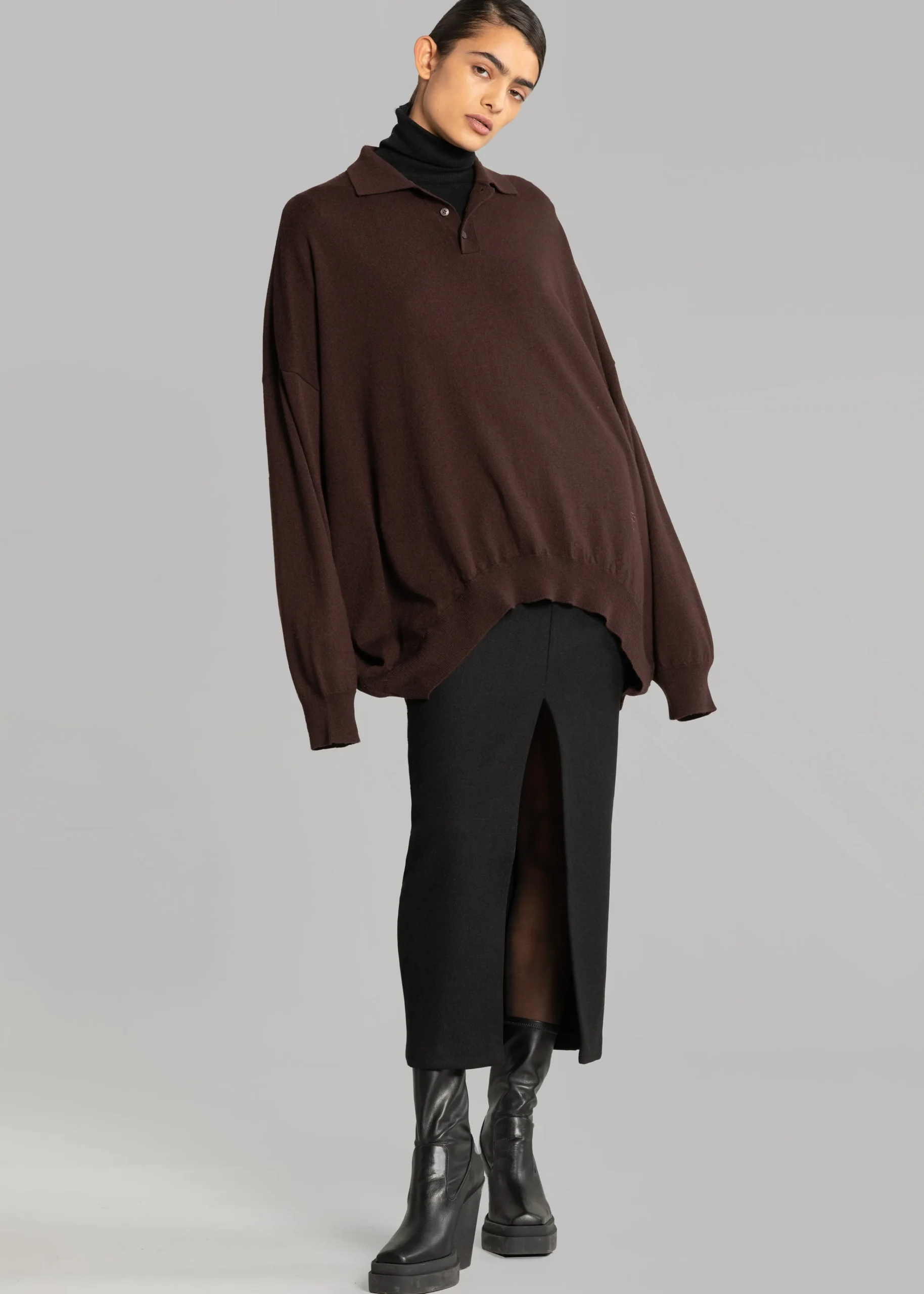 The Frankie Shop Neasi Wool-Blend Pencil Skirt Black Best