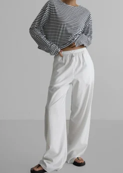 The Frankie Shop Neha Cropped Top Navy Stripe Outlet