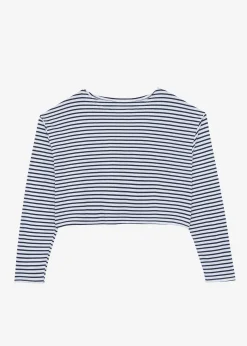 The Frankie Shop Neha Cropped Top Navy Stripe Outlet