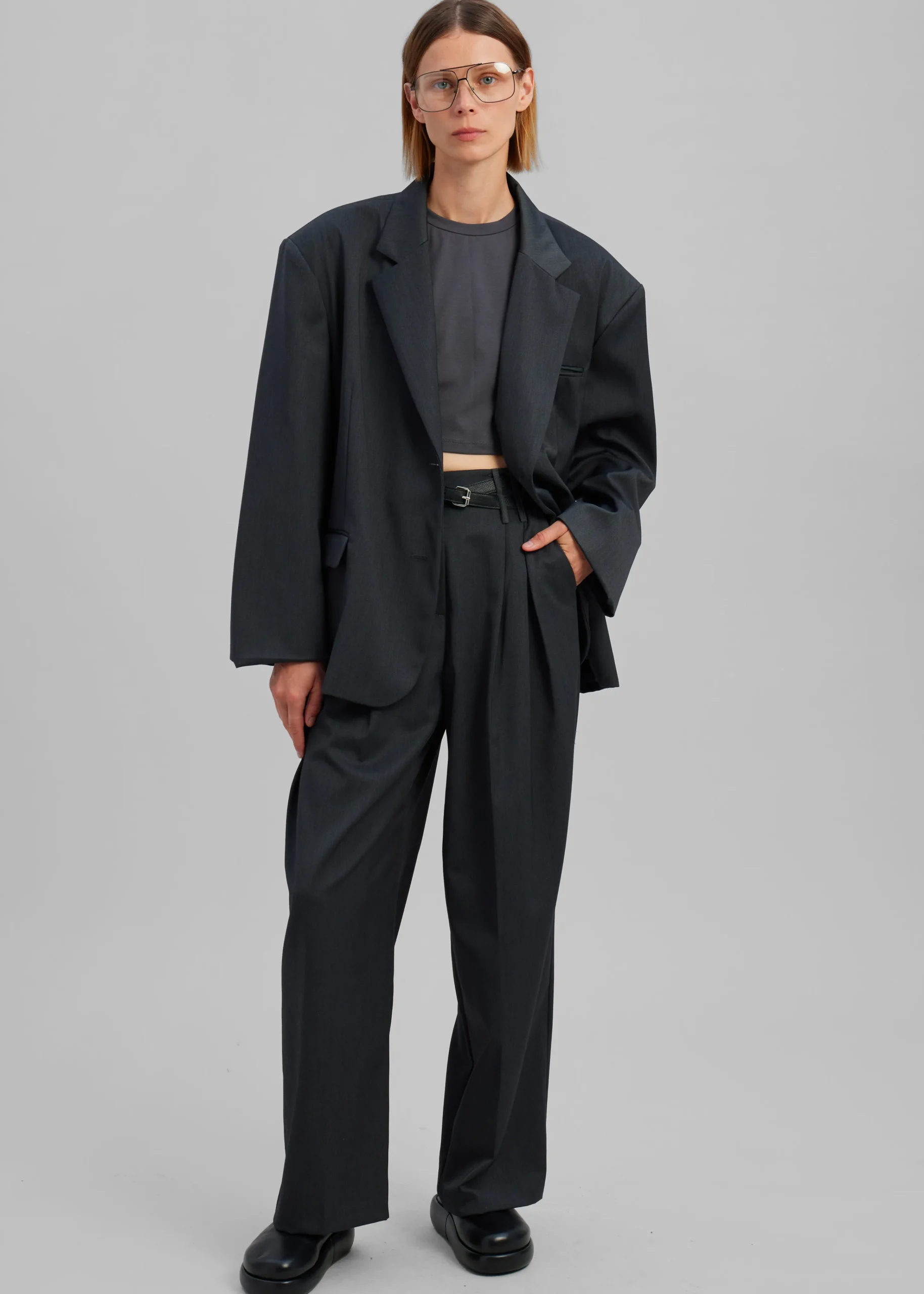 The Frankie Shop Nellie Blazer Charcoal Outlet