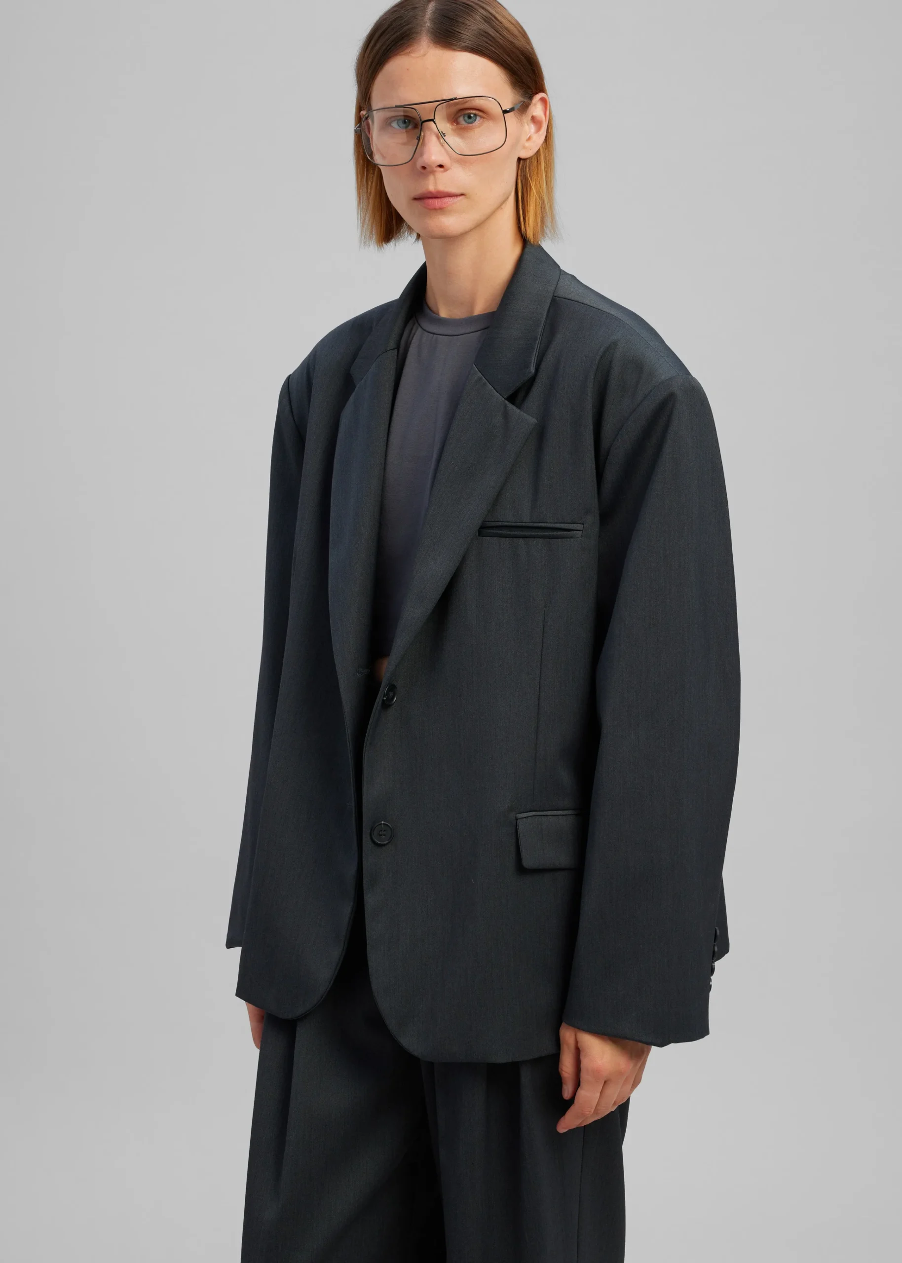 The Frankie Shop Nellie Blazer Charcoal Outlet