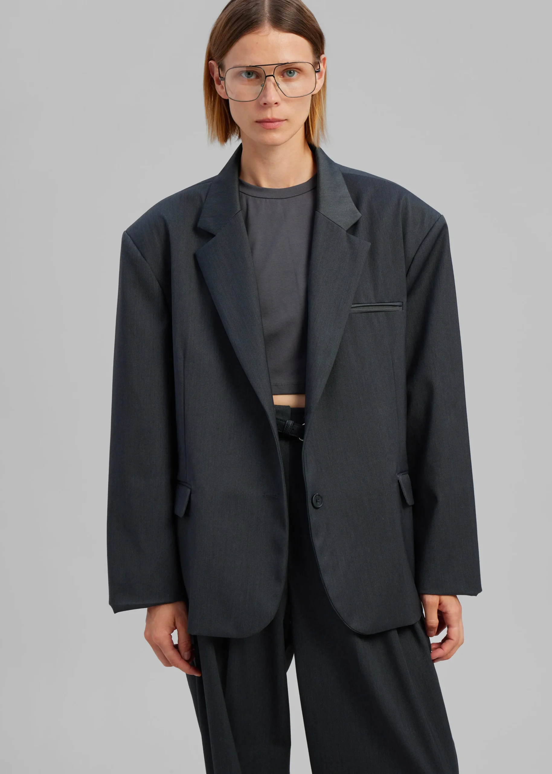 The Frankie Shop Nellie Blazer Charcoal Outlet