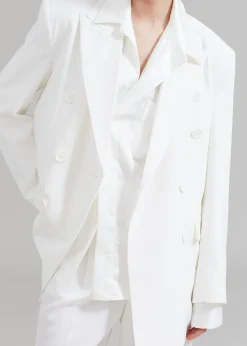The Frankie Shop Nessi Double Breasted Blazer White Outlet