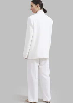 The Frankie Shop Nessi Double Breasted Blazer White Outlet