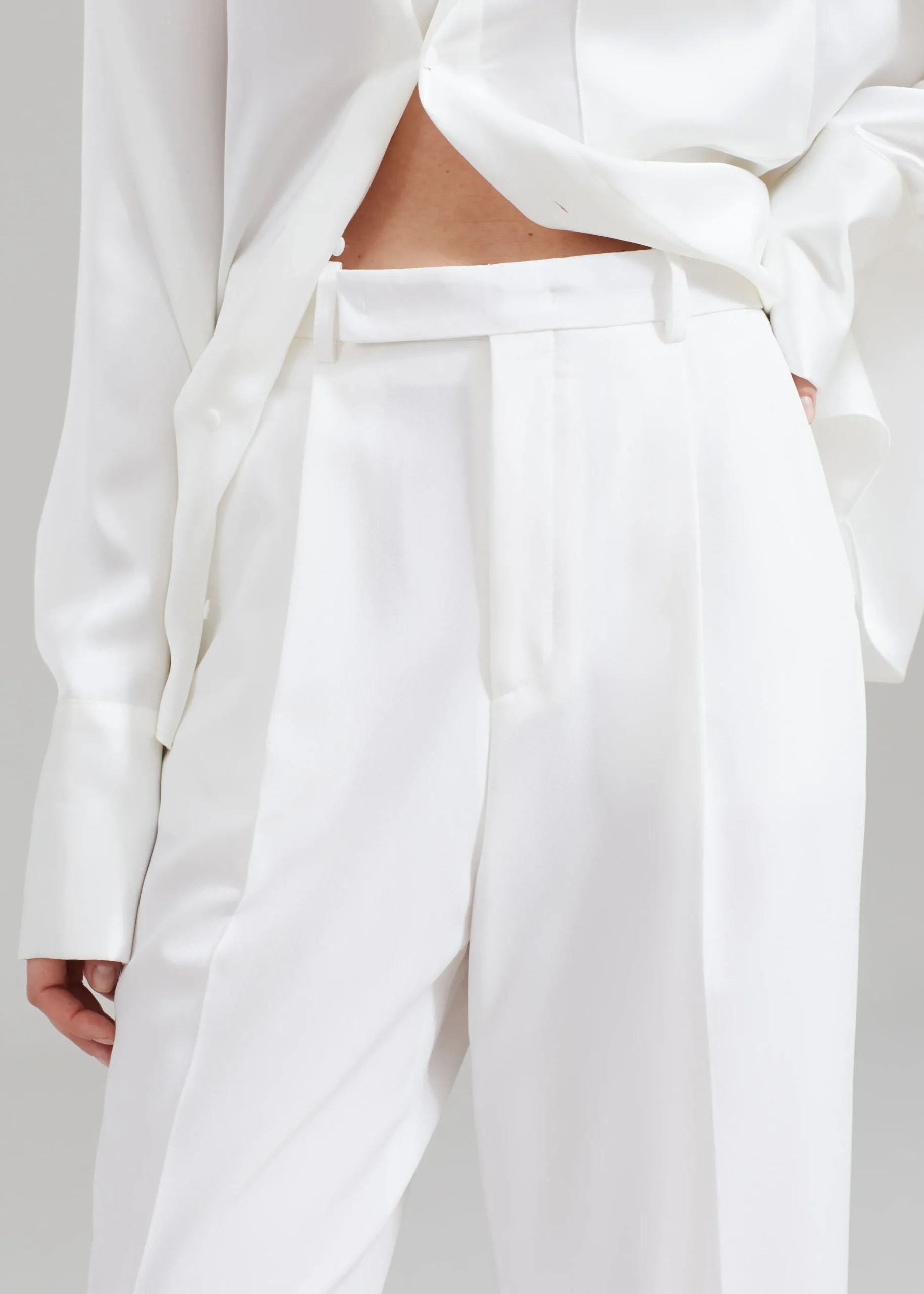 The Frankie Shop Nessi Pintuck Trousers White Hot