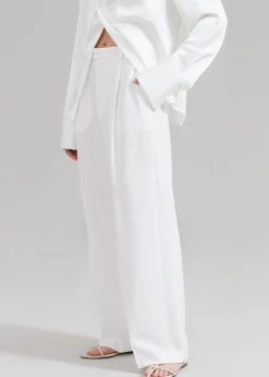 The Frankie Shop Nessi Pintuck Trousers White Hot
