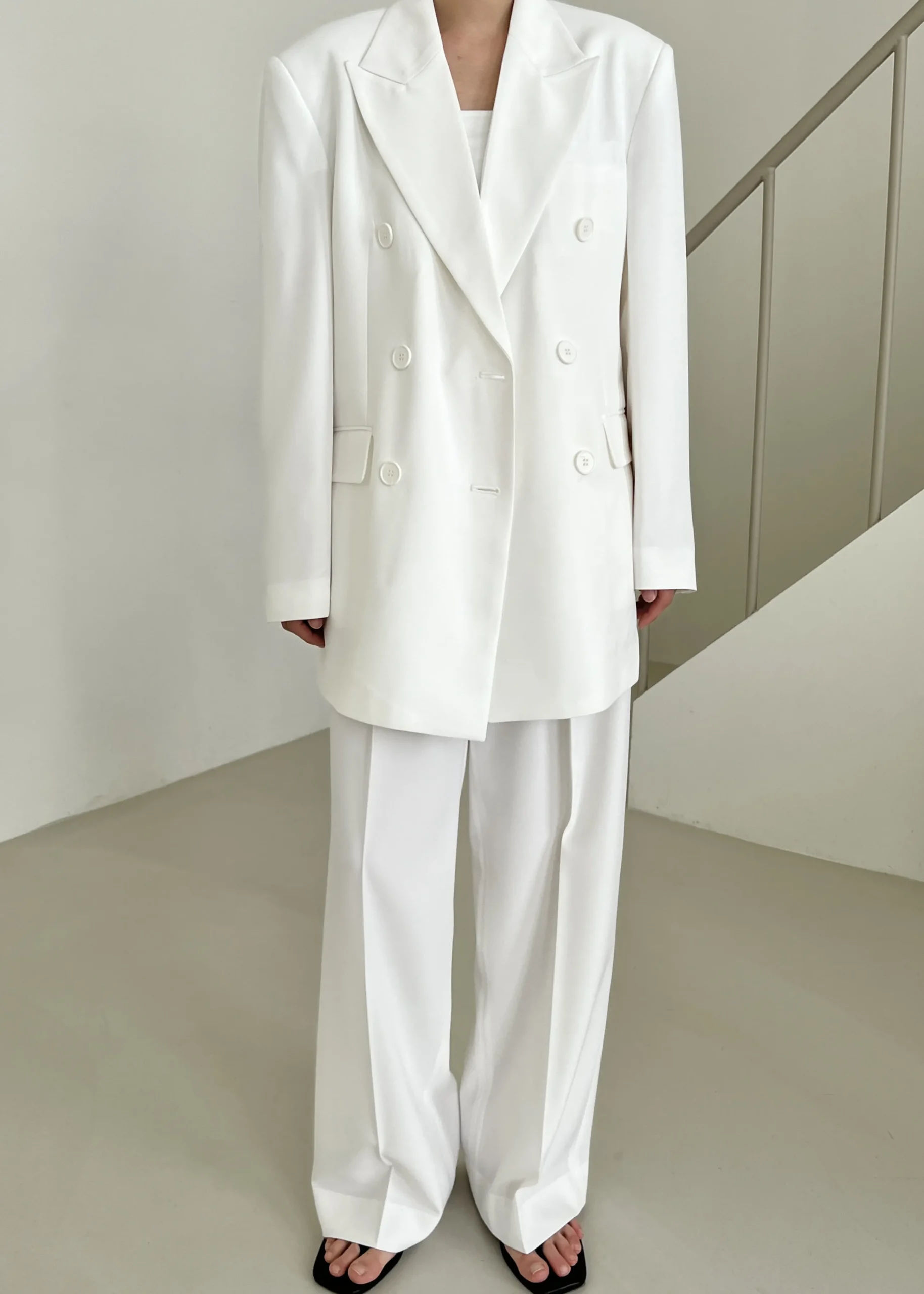 The Frankie Shop Nessi Pintuck Trousers White Hot