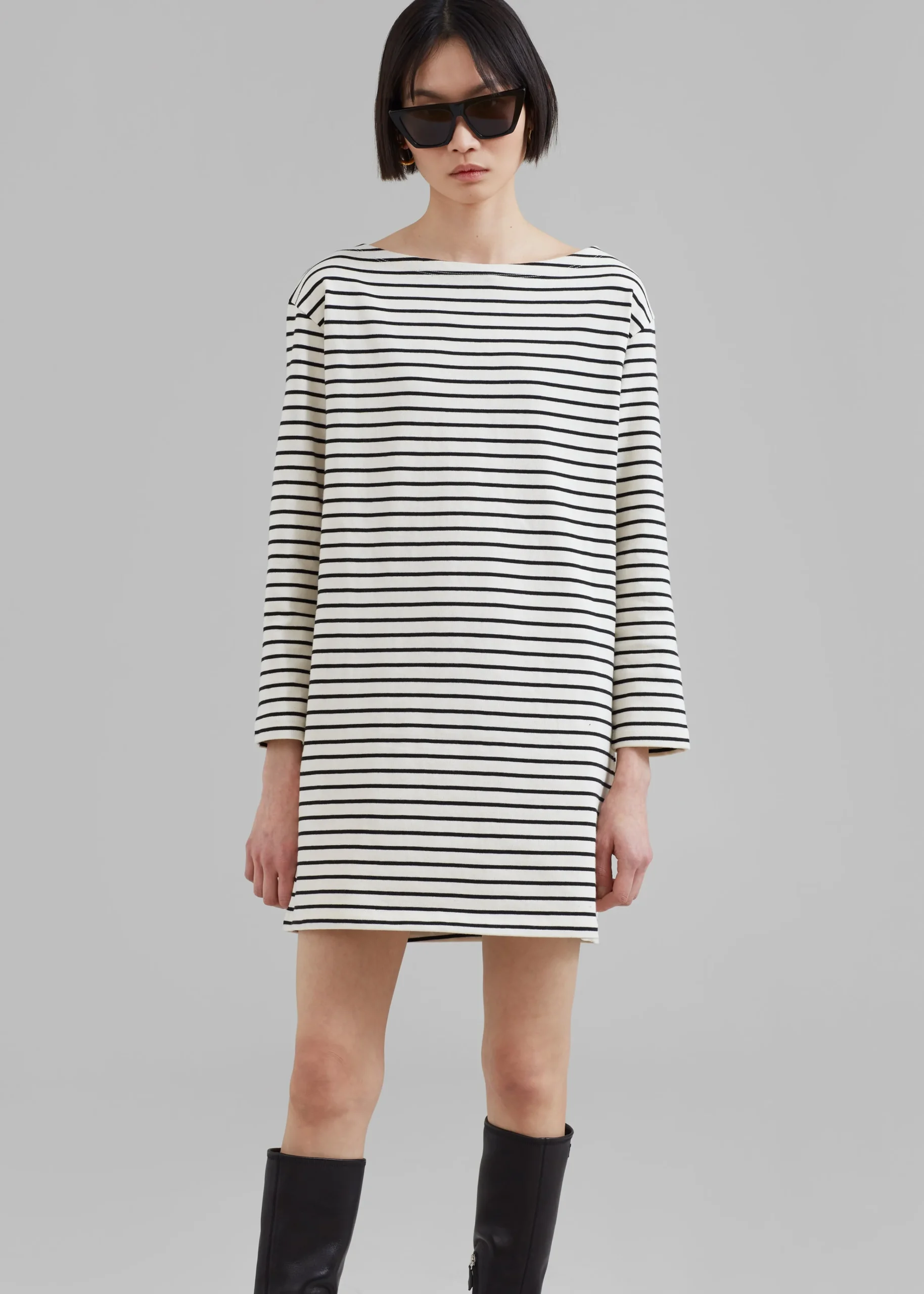 The Frankie Shop Nino Mini Dress Black Stripe Online